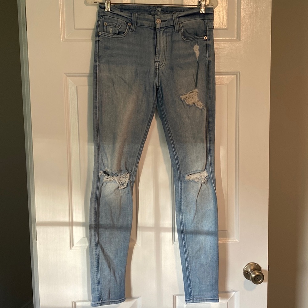 Down seven for thank you all mankind skinny jeans